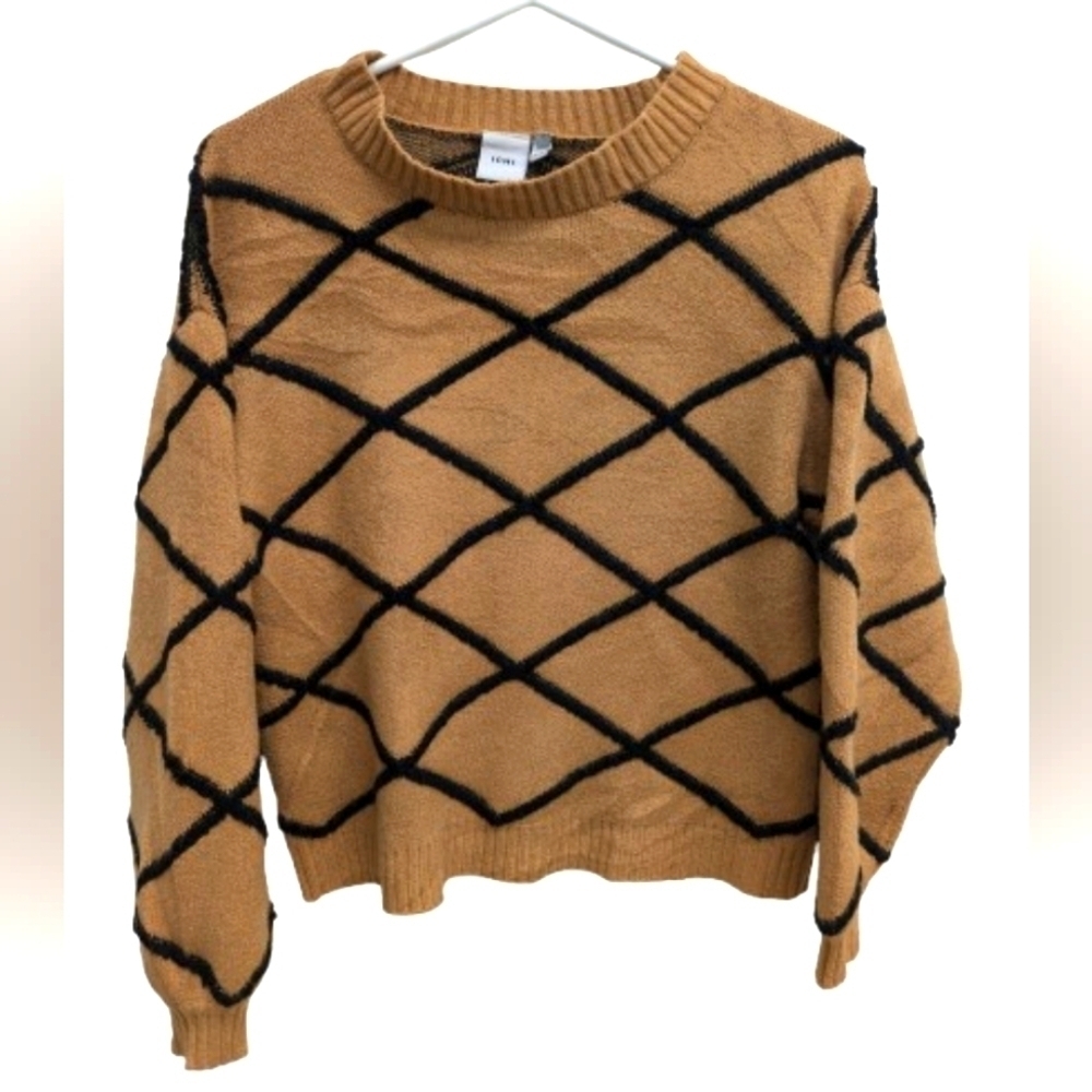 ICHI filia diamond sandy dunes women's sweater size S - Picture 2 of 10